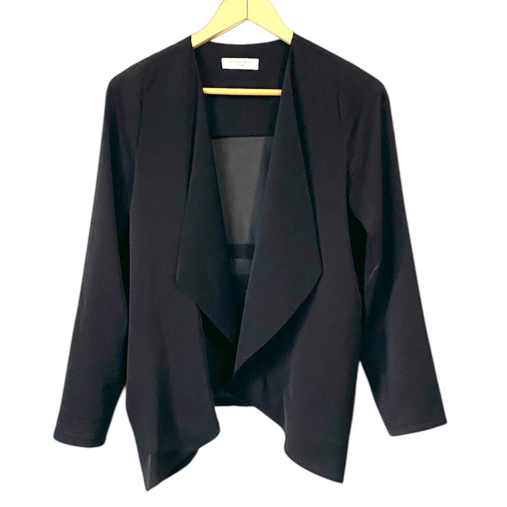 Sophie Rue black Waterfall Draped Open-Front Blazer lightweight size medium